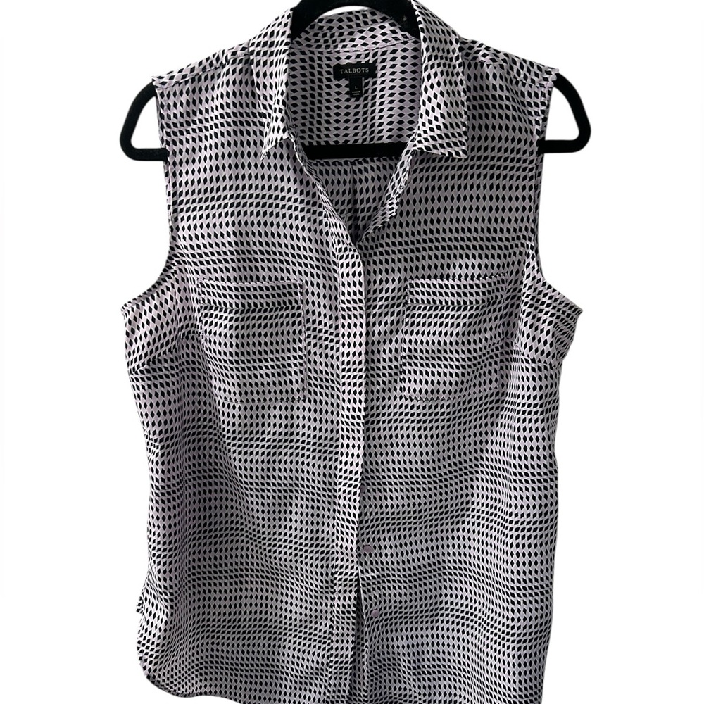 Talbots Sleeveless Button Down Lightweight Shirt - image 1